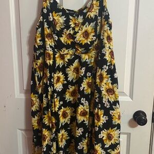 Torrid Black and Yellow sunflower Dress